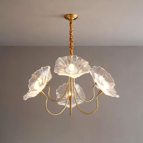 Frosted glass flower chandelier for living room