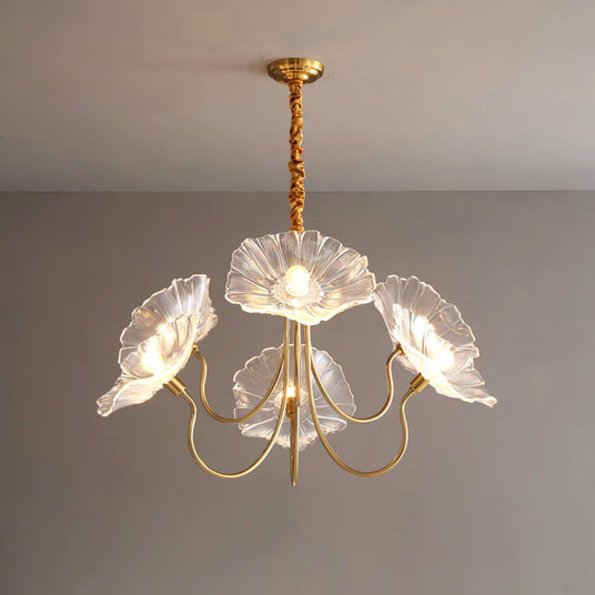 Frosted glass flower chandelier for living room