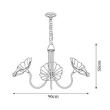 Glass chandelier size comparison view