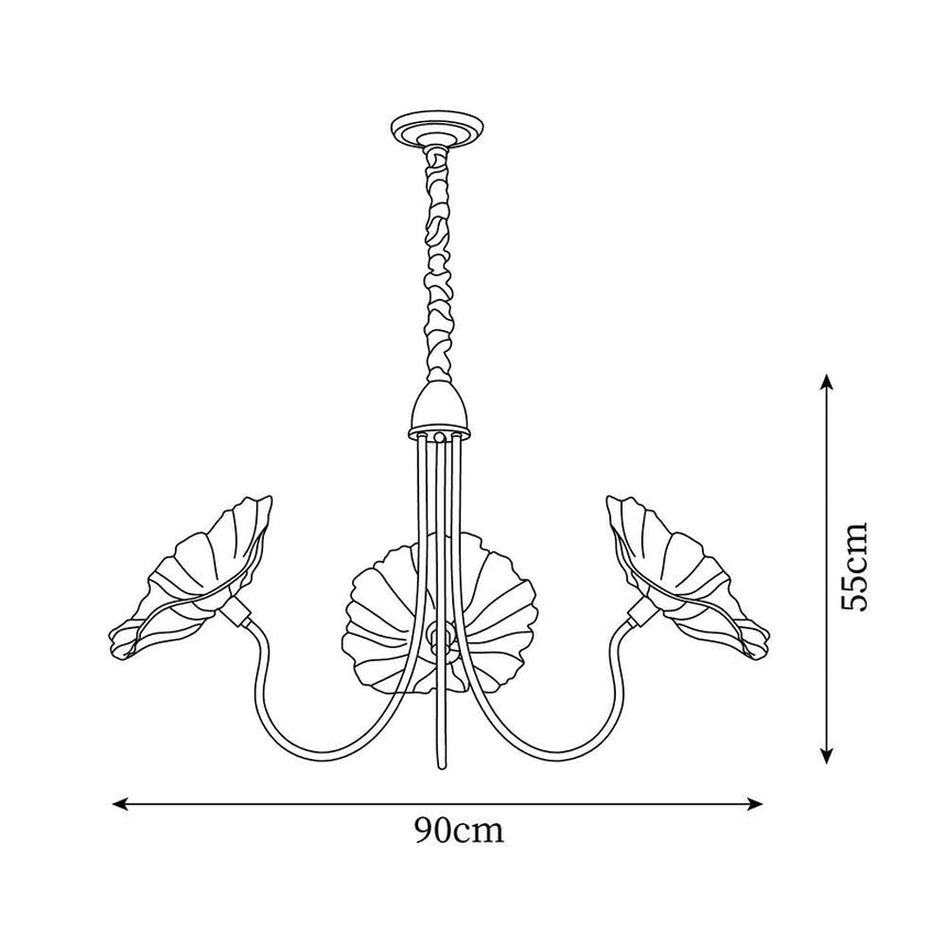 Glass chandelier size comparison view