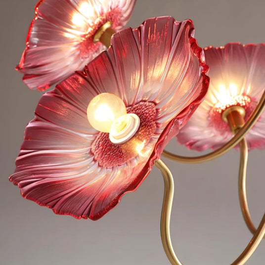 Glass chandelier close-up detail