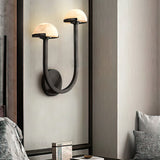 MushroomGlow Alabaster Wall Lamp for bedroom | OroDwell