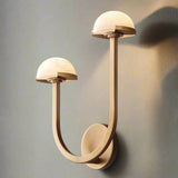 Alabaster Wall Lamp – mushroom design detail view | OroDwell