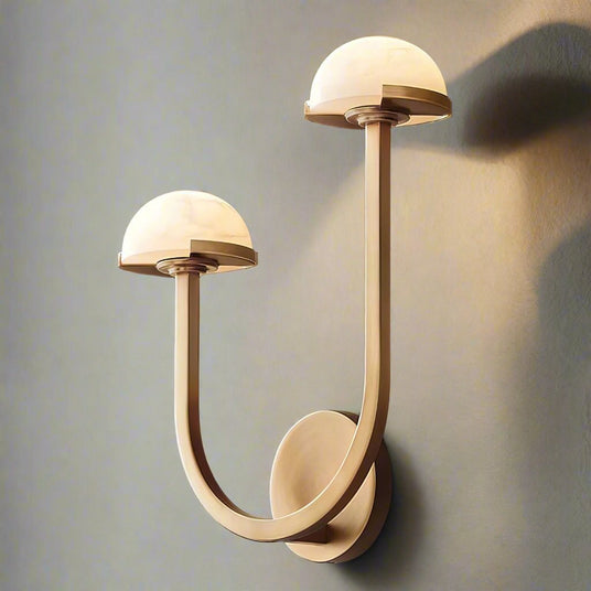 Alabaster Wall Lamp – mushroom design detail view | OroDwell