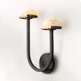 MushroomGlow Alabaster Wall Lamp close-up – mushroom design | OroDwell