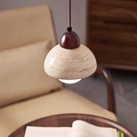 TerraStone mushroom pendant light close-up detail