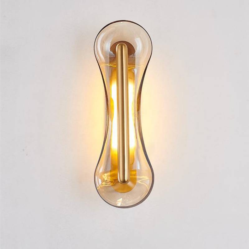 Glass Wall Lamp LED Warm Ambient Glow for Bedroom