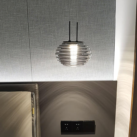 HaloAura Pendant Light Side Angle Perspective View - OpalDwell