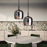Glass pendant light size comparison