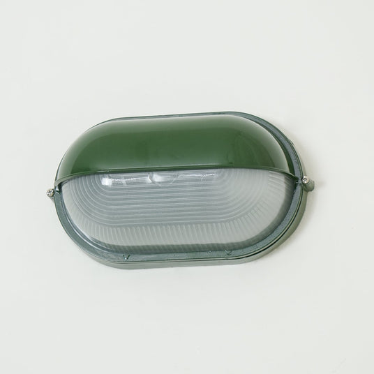 Ribbed glass shade wall lamp detail view