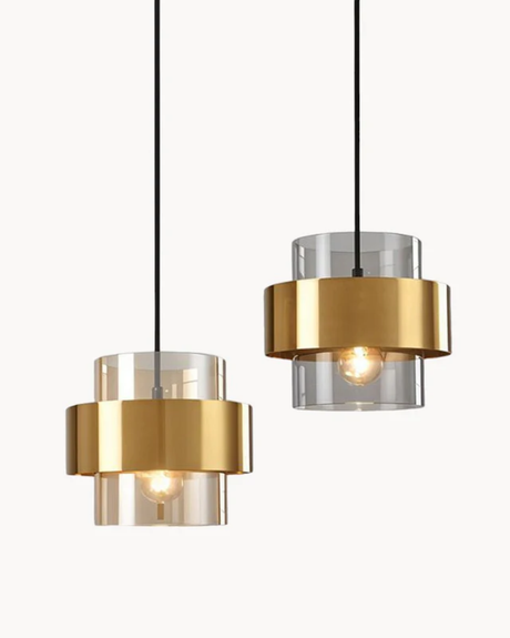 Solara Gold Glass Pendant Light for dining space accent - OpalDwell