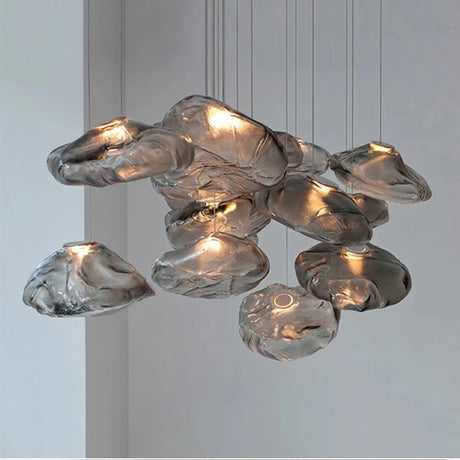 Smoky glass pendant light for kitchen decor