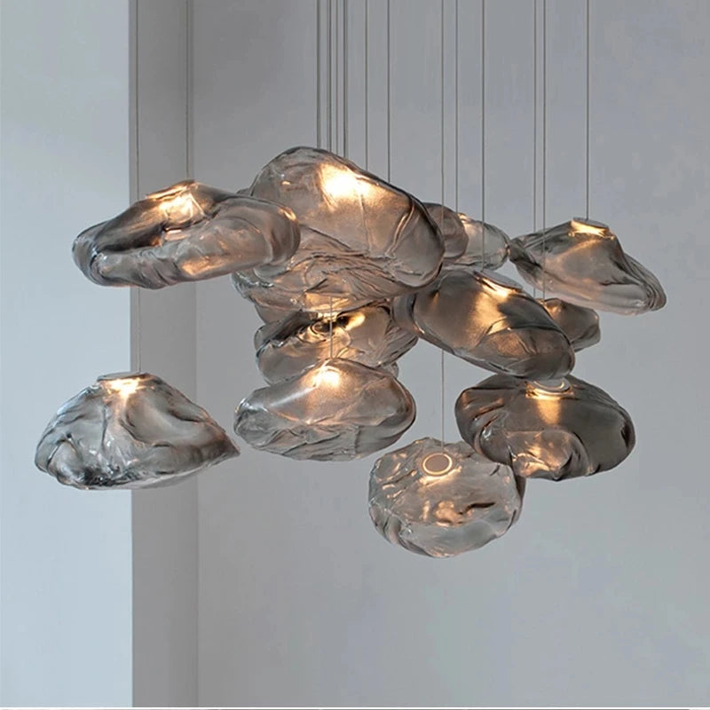 Smoky glass pendant light for kitchen decor