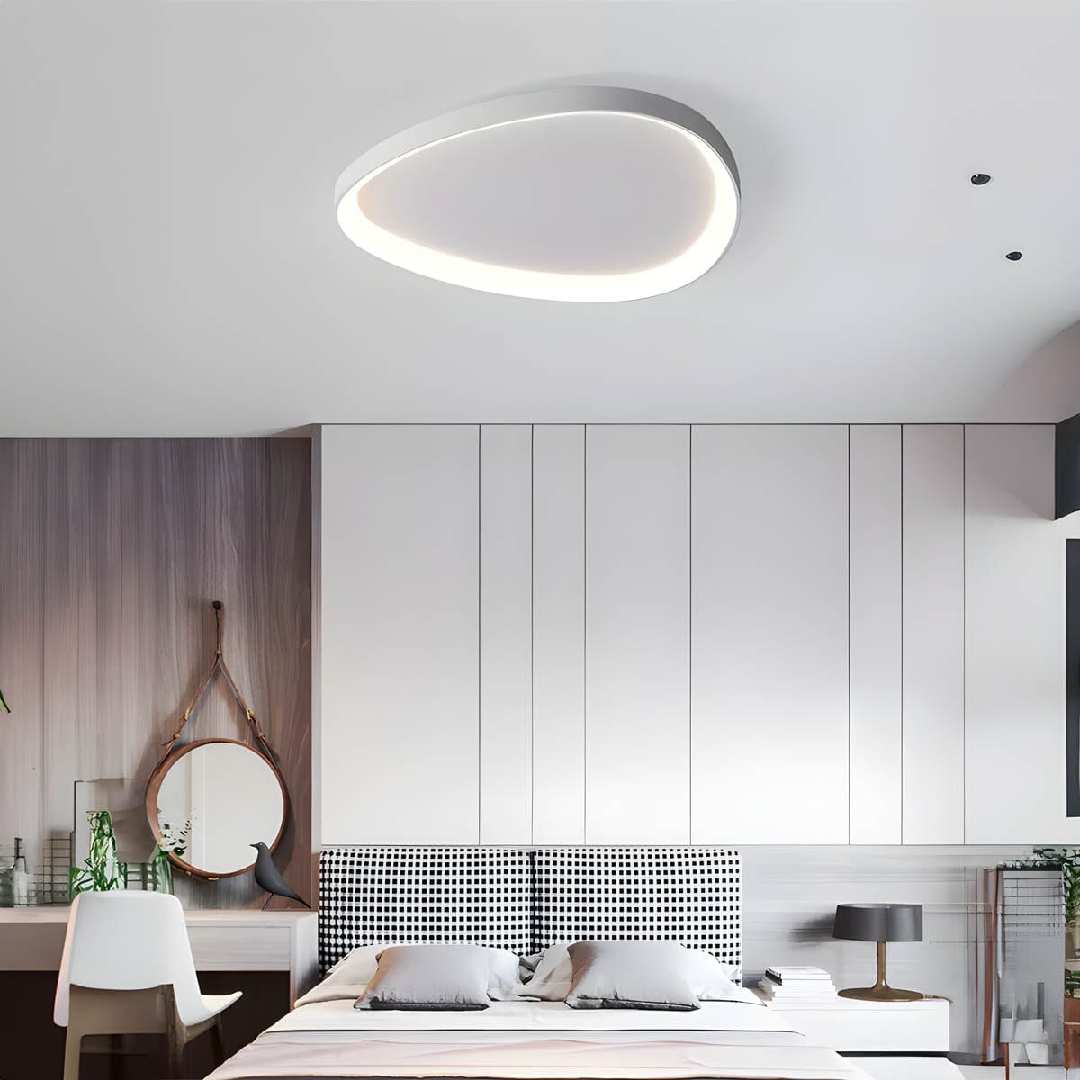 Flush Mount Light Installed Overhead View OpalDwell