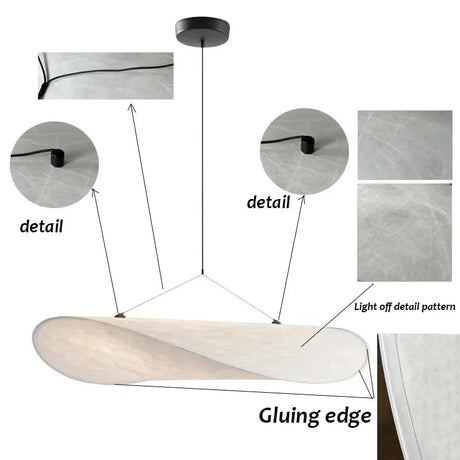 Fabric pendant lamp remote control close-up