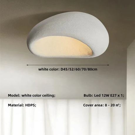 Ceiling light natural material finish