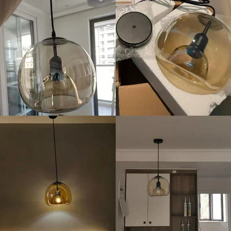 Glass Pendant Light for Dining Room Decor