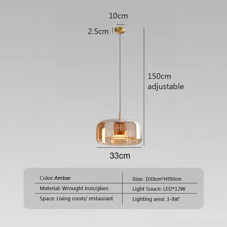 Glass pendant light bright airy glow scene