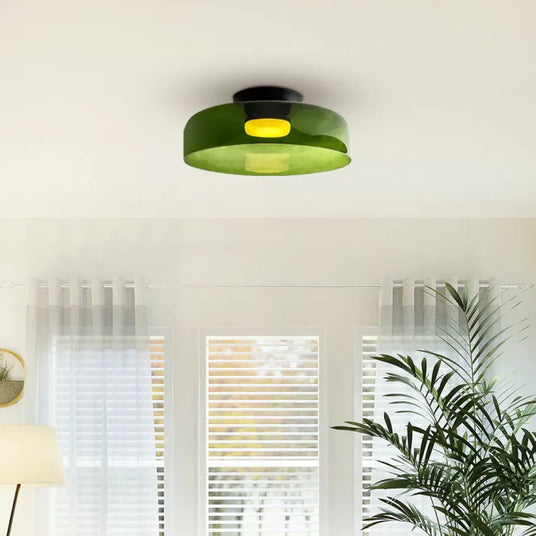 Medieval Style Glass Ceiling Light Design Detail