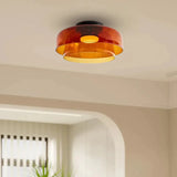 Warm Glow Glass Ceiling Light for Dining Room