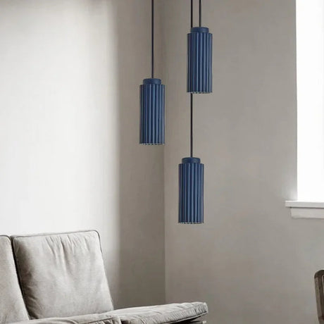 Nordic Ribbed Pendant Light Warm Focused Downlight