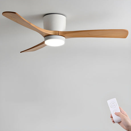 Wood Ceiling Fan with LED Light Final View