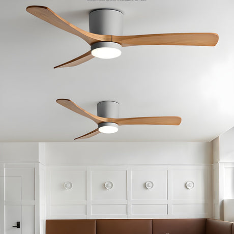 Wood Ceiling Fan LED Light Side View