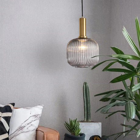 Fluted Glass Pendant Lamp for Nordic Interiors
