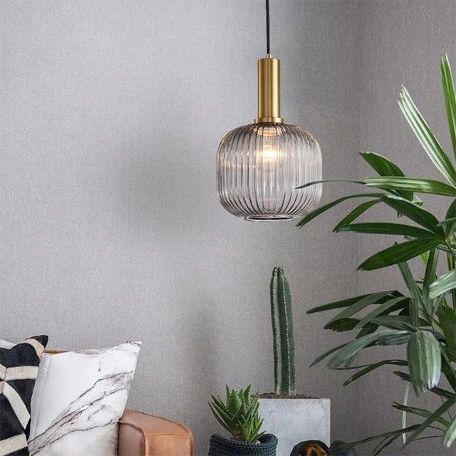 Fluted Glass Pendant Lamp for Nordic Interiors