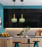 Nordic Fluted Glass Pendant Lamp for Modern Interiors OpalDwell