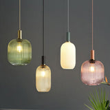 Nordic Fluted Glass Pendant Lamp for Modern Interiors OpalDwell