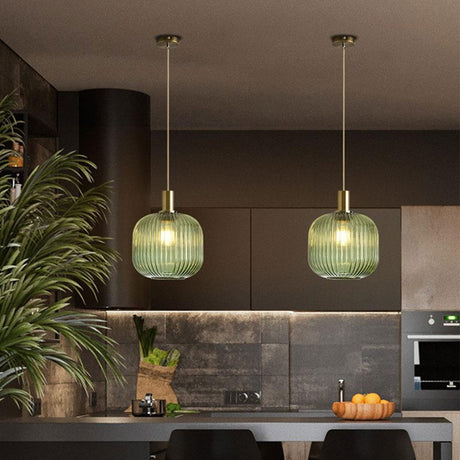 Nordic Fluted Glass Pendant Lamp for Modern Interiors OpalDwell