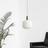 Nordic Fluted Glass Pendant Lamp for Modern Interiors OpalDwell