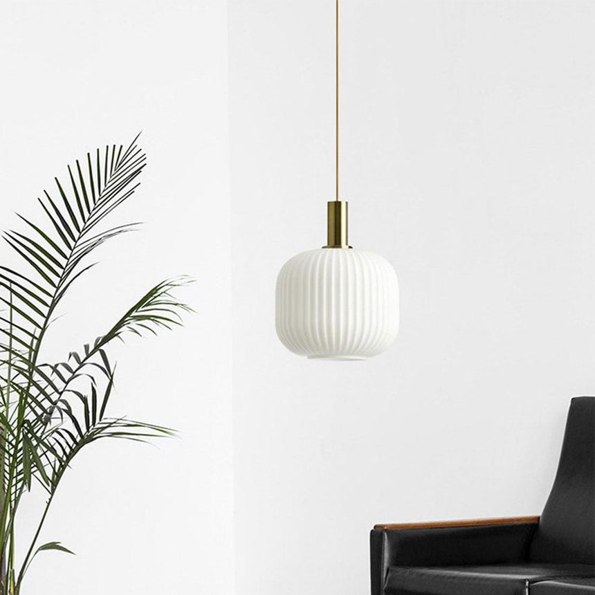 Nordic Fluted Glass Pendant Lamp for Modern Interiors OpalDwell