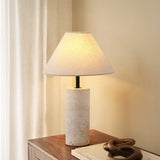 Marble and Linen Accent Table Lamp for Living Room