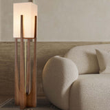 Linen shade floor lamp for living room