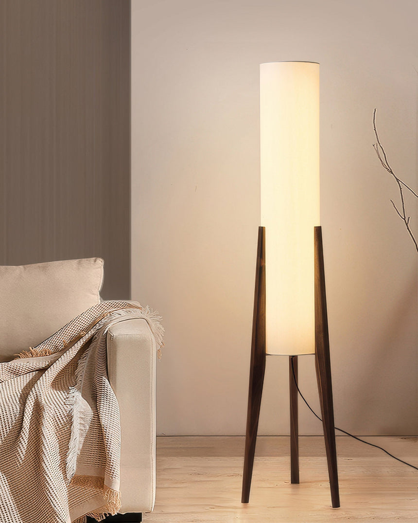 Fabric shade floor lamp installation view