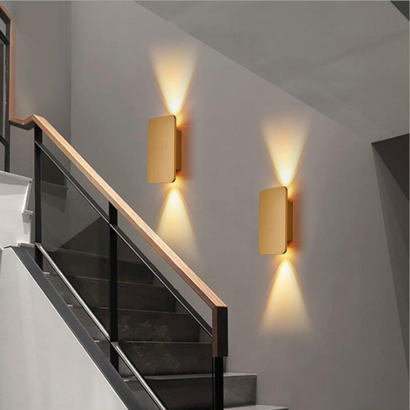 metal rectangular wall lamp for bedroom lighting