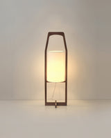 Japanese Wood Floor Lamp Fabric Shade Diffused Light