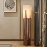 Walnut standing lamp for home decor enthusiasts