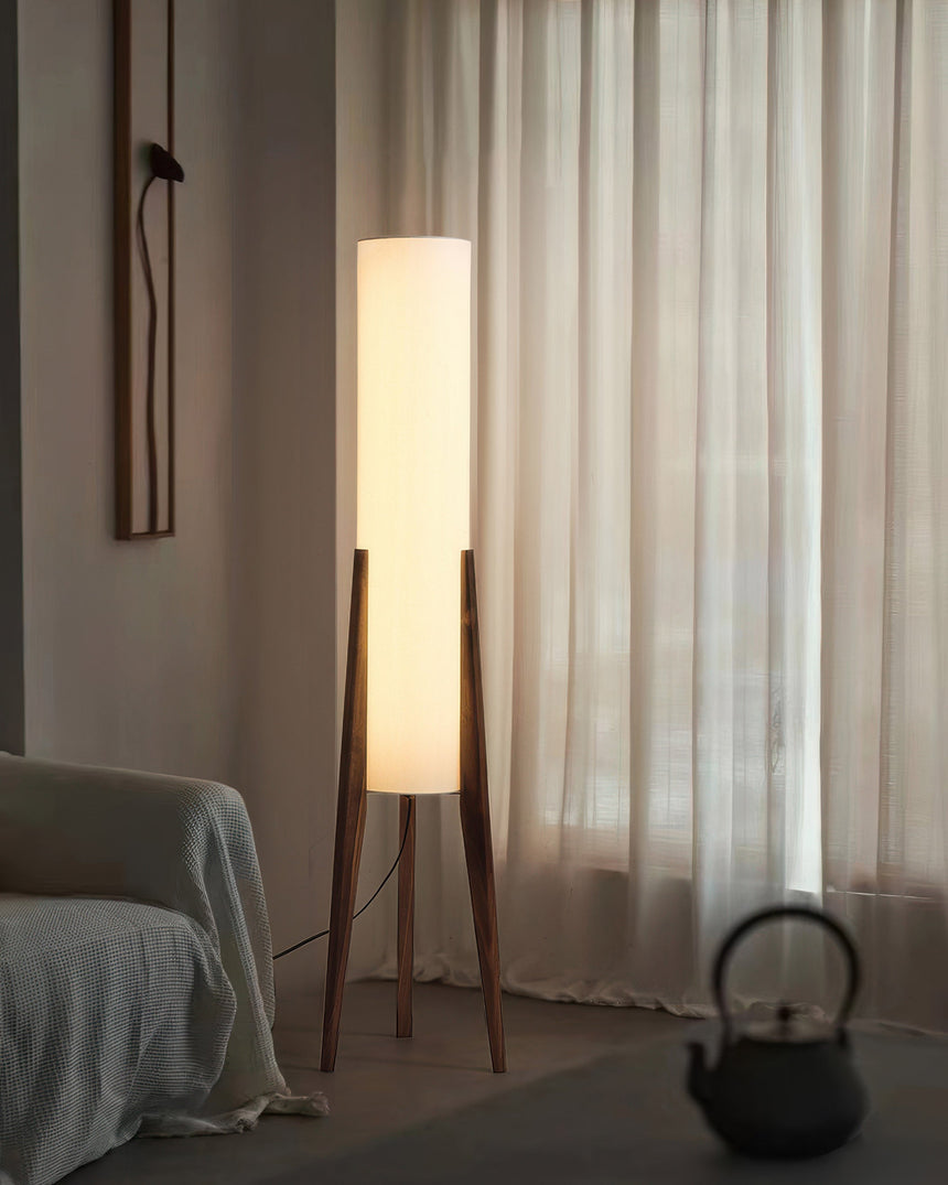 Walnut floor lamp base detail