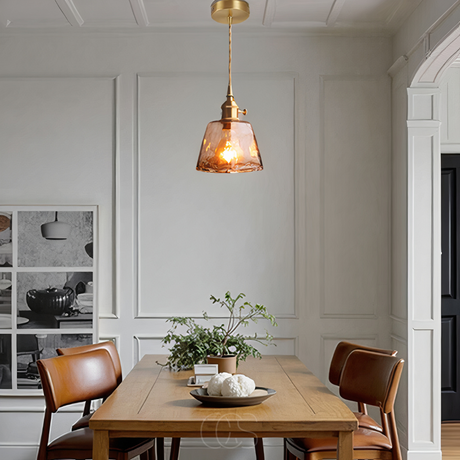 Amber Glass Pendant Light – dome design | OroDwell