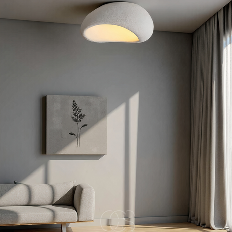 Textured Resin Shade Ceiling Lamp Natural Stone Look