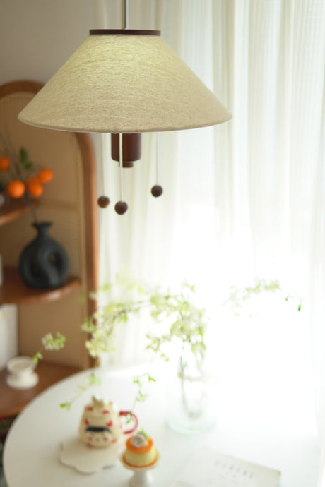Pendant Light Wood Base Detail View - OroDwell