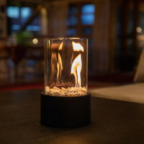 Oil lamp glass cylinder and snuffer detail