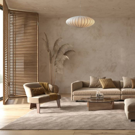 Aethera Silk Ceiling Light metal frame construction - OpalDwell