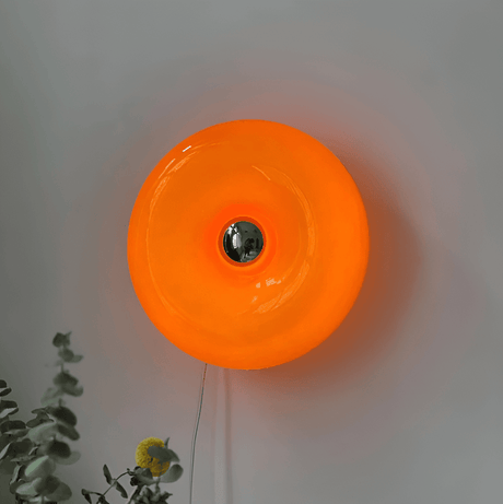 Glass and Metal Donut Lamp for Contemporary Living Spaces | OroDwell