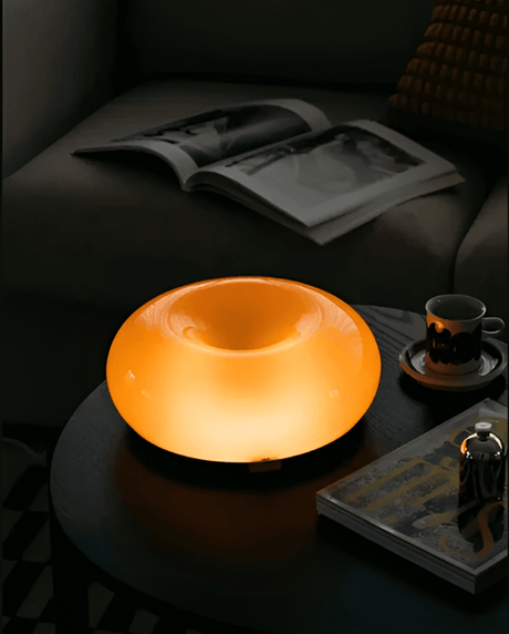 Donut Lamp with Glass and Metal Finish for Bedroom | OroDwell