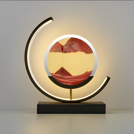 Metal and Glass Sand Art Glow Lamp for Living Room Lighting | OroDwell