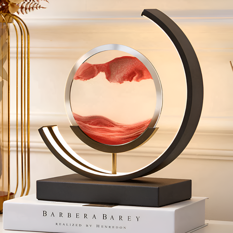 Sand Art Glow Lamp with Metal and Glass Finish for Living Room | OroDwell